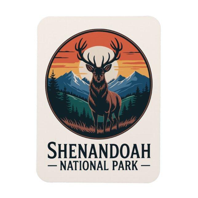 Magnet Flexible Parc national de Shenandoah Deer Emblem (Vertical)