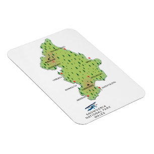 Magnet Flexible Parc national de Snowdonia, carte du Pays de Galle