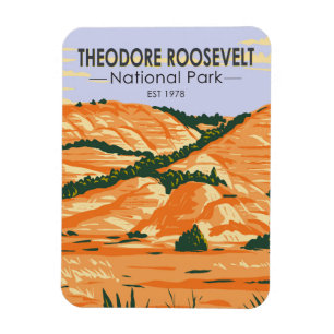 Magnet Flexible Parc national de Theodore Roosevelt Vintage