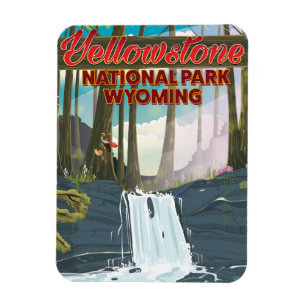 Magnet Flexible Parc national de Yellowstone, affiche de voyage du