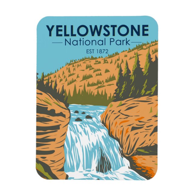 Magnet Flexible Parc national de Yellowstone Chutes Vintages (Vertical)