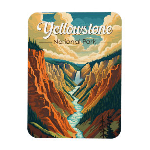 Magnet Flexible Parc national de Yellowstone Grand Canyon Art rétr