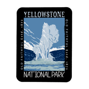 Magnet Flexible Parc national de Yellowstone Vieux fidèles en détr
