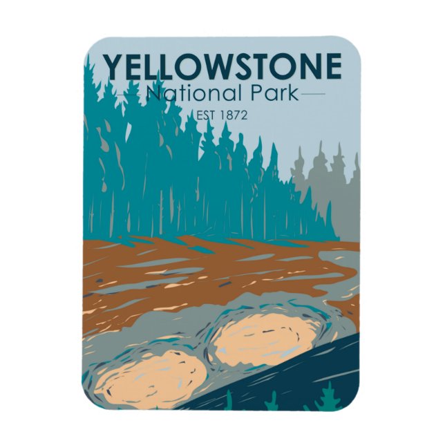 Magnet Flexible Parc national de Yellowstone Volcano de boue Vinta (Vertical)