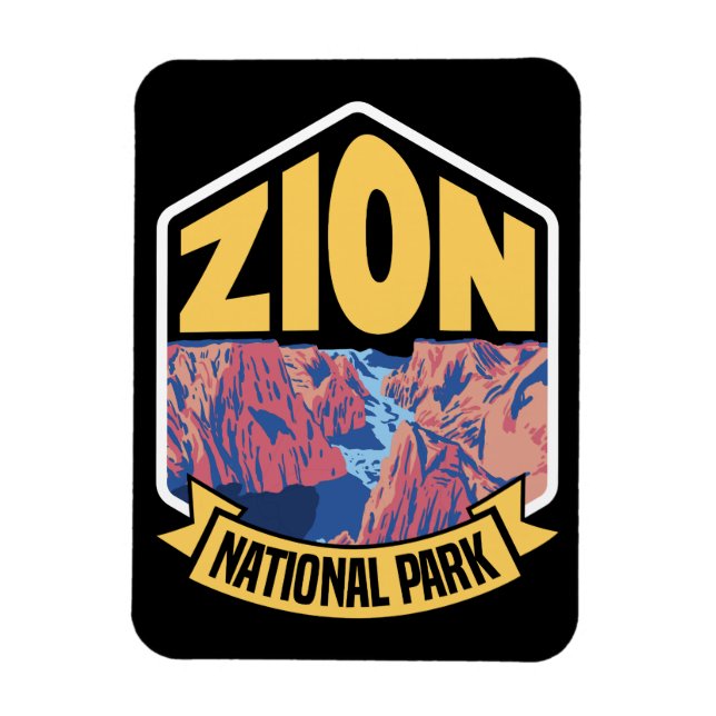 Magnet Flexible Parc national de Zion Utah Rétro (Vertical)