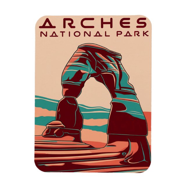 Magnet Flexible Parc national des Arches Abstrait rétro (Vertical)