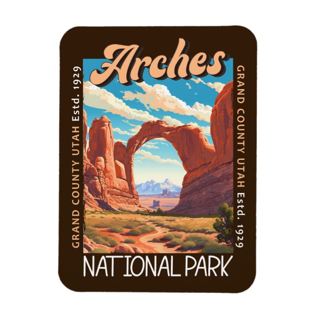Magnet Flexible Parc national des Arches Utah en état de détresse (Vertical)