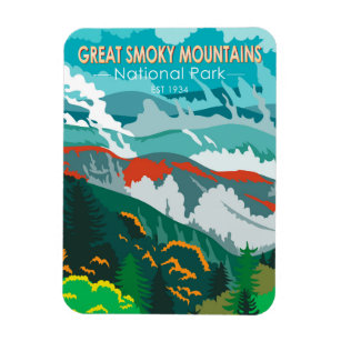 Magnet Flexible Parc national des Great Smoky Mountains Vintage