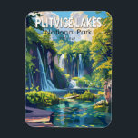 Magnet Flexible Parc national des lacs Plitvice Croatie Art de voy<br><div class="desc">Conception d'oeuvres vectorielles Plitvice Lakes. Les lacs du parc sont séparés par des barrages travertins naturels,  créés par l'eau qui s'écoule en couches minces au-dessus des seuils.</div>