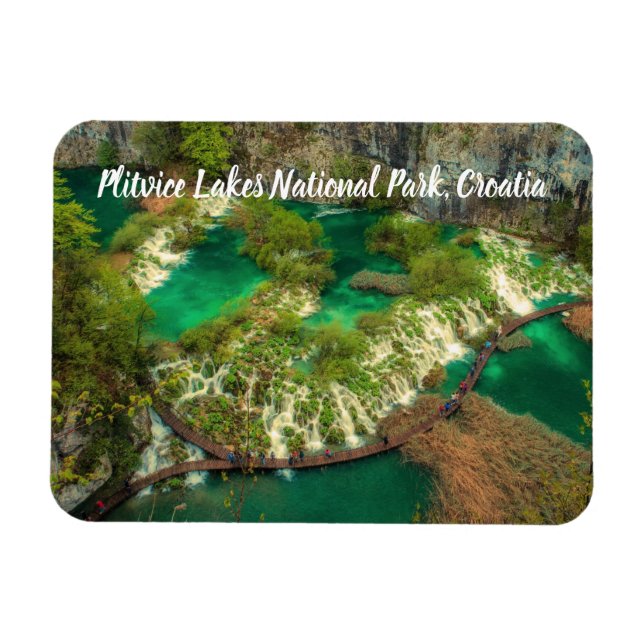 Magnet Flexible Parc national des Lacs Plitvice Croatie stylisé (Horizontal)