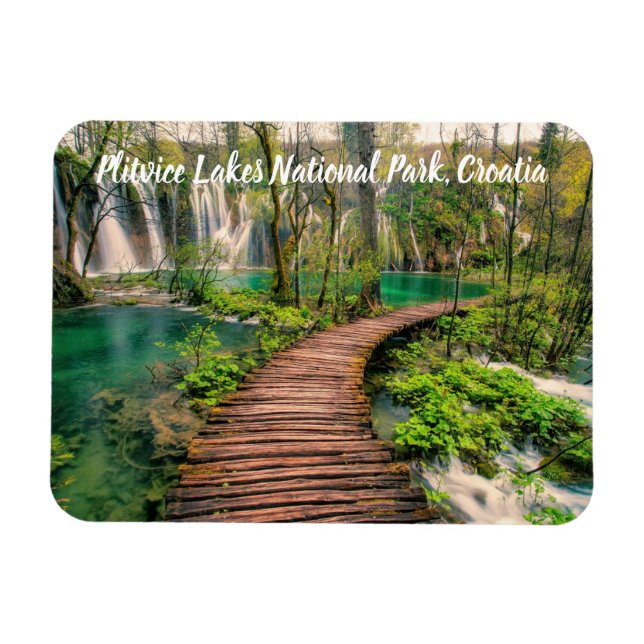 Magnet Flexible Parc national des Lacs Plitvice Croatie stylisé (Horizontal)