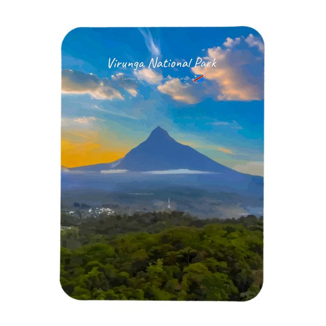 Magnet Flexible Parc national des Virunga, RD Congo - Volcan arron (Vertical)