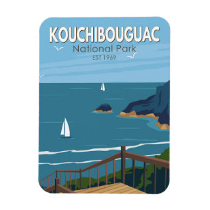Magnet Flexible Parc national du Canada Kouchibouguac Art Vintage 