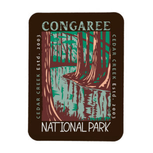 Magnet Flexible Parc national du Congaree Cedar Creek Vintage