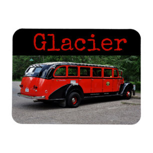 Magnet Flexible Parc national du Glacier Bus rouge