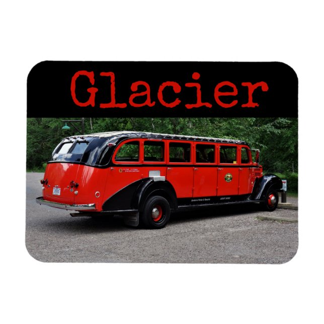 Magnet Flexible Parc national du Glacier Bus rouge (Horizontal)