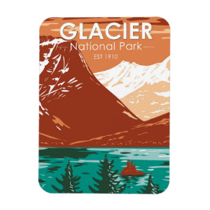 Magnet Flexible Parc national du Glacier Montana Vintage