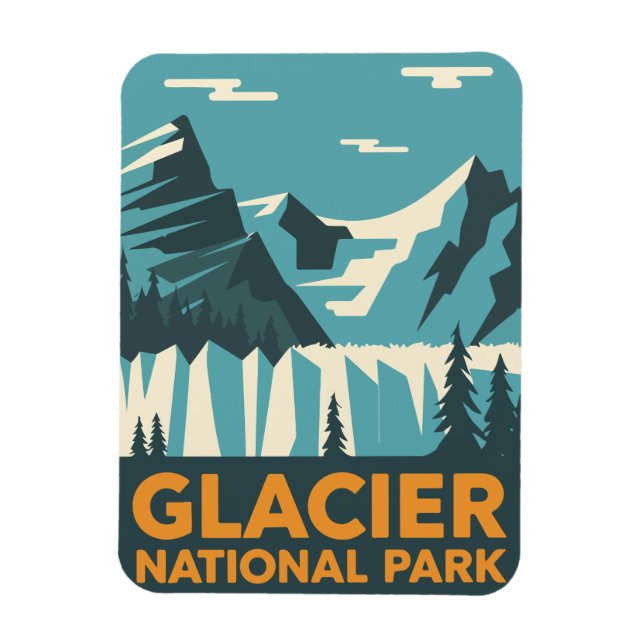 Magnet Flexible Parc national du Glacier vintage (Vertical)