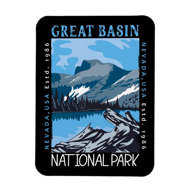 Magnet Flexible Parc national du Grand Bassin Nevada Retro perturb (Vertical)