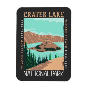 Magnet Flexible Parc national du lac Crater Oregon Rétro perturbé