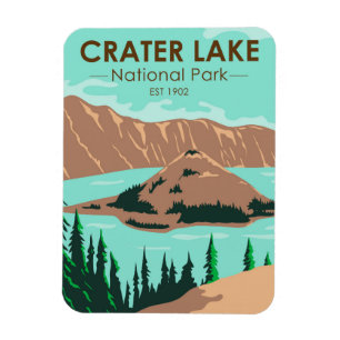 Magnet Flexible Parc national du lac Crater Oregon Vintage