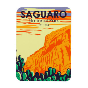 Magnet Flexible Parc national du Saguaro Arizona Prickly Pear Cact
