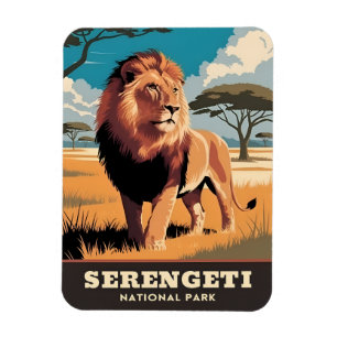 Magnet Flexible Parc national du Serengeti Vintage voyage Tanzanie