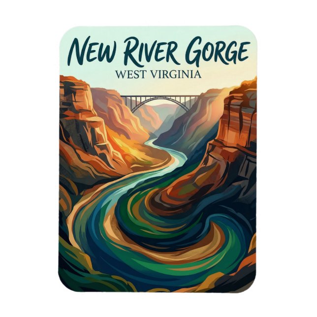 Magnet Flexible Parc national et réserve de New River Gorge (Vertical)