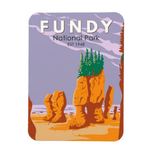 Magnet Flexible Parc national Fundy Canada Tourisme Vintage