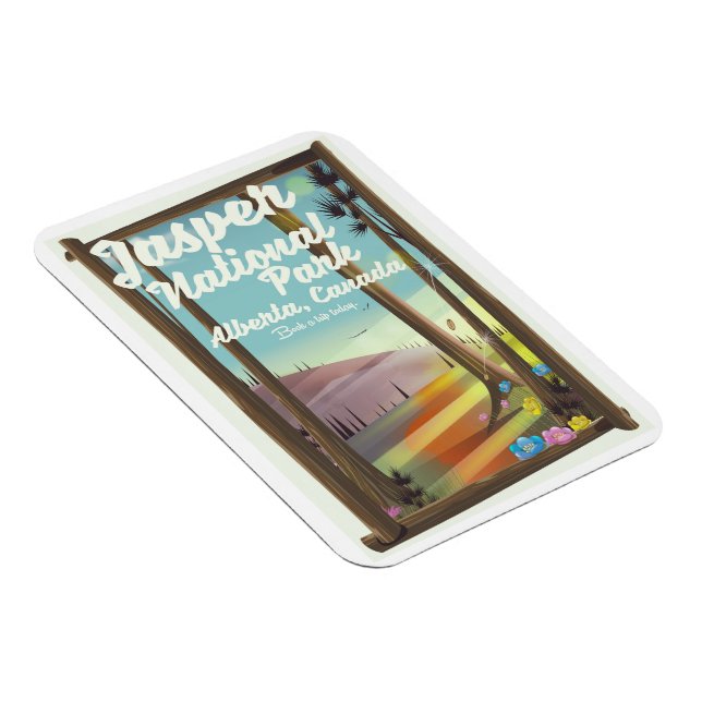 Magnet Flexible Parc national Jasper, affiche de voyage du Canada (Côté Droit)