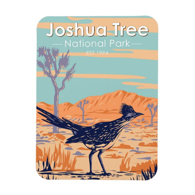 Magnet Flexible Parc national Joshua Tree Roadrunner Vintage (Vertical)