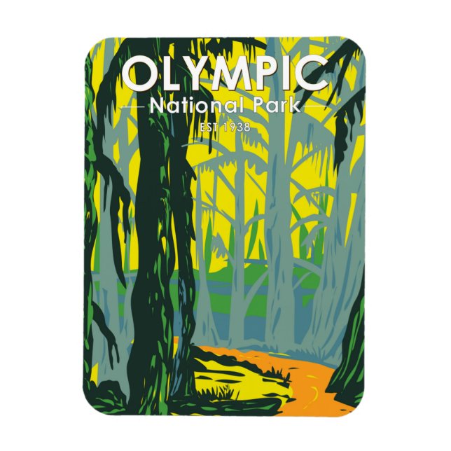Magnet Flexible Parc national olympique Washington Hoh Rainforest (Vertical)