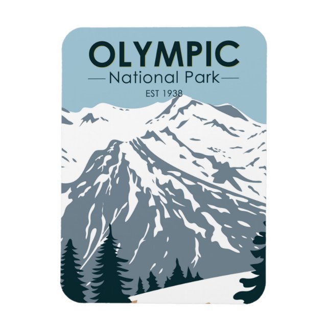 Magnet Flexible Parc national olympique Washington Vintage (Vertical)