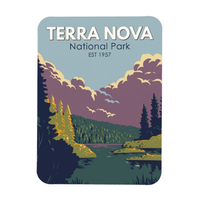 Magnet Flexible Parc national Terra-Nova Canada Tourisme Art Vinta (Vertical)
