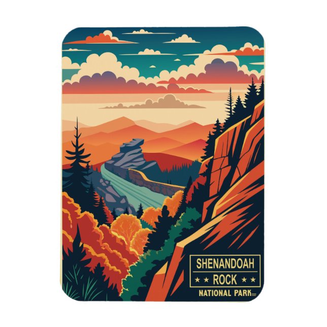 Magnet Flexible Parc national vintage de Shenandoah Rock (Vertical)