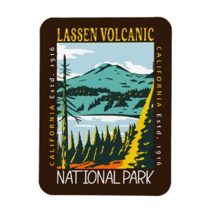 Magnet Flexible Parc national volcanique de Lassen Vintage perturb