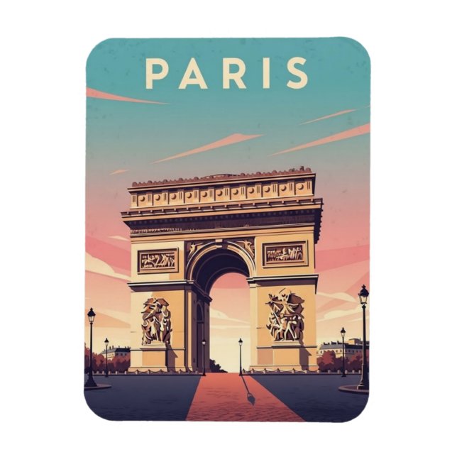 Magnet Flexible Paris Arc de Triomphe Postcard (Vertical)