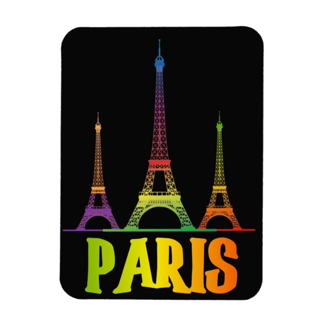 MAGNET FLEXIBLE PARIS ET TOUR EIFFEL AUX COULEURS GRADIENTES, INCO (Vertical)
