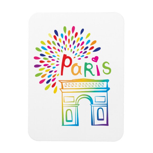 Magnet Flexible Paris France | Arc de Triomphe | Design néon (Vertical)