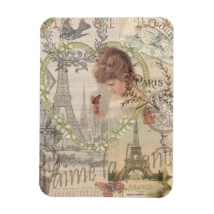Magnet Flexible Paris France Jolie fille Eiffel