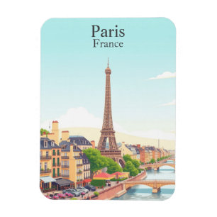 Magnet Flexible Paris, France Vintage voyage Tour Eiffel
