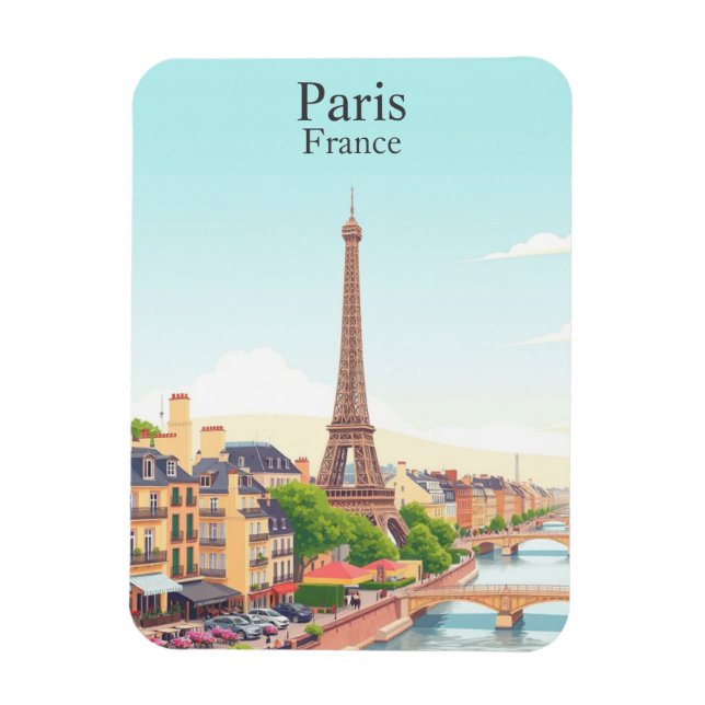 Magnet Flexible Paris, France Vintage voyage Tour Eiffel (Vertical)