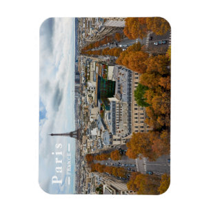 Magnet Flexible Paris France Voyage Tour Eiffel Automne Doré