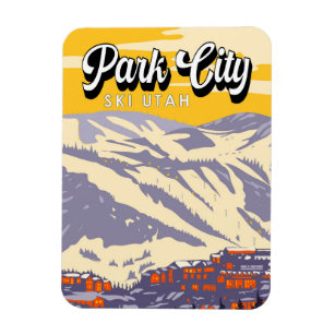 Magnet Flexible Park City Utah Winter Area Vintage
