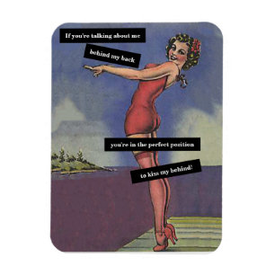 Magnet Flexible Parler De Moi Derrière Mon Dos Vintage Drôle