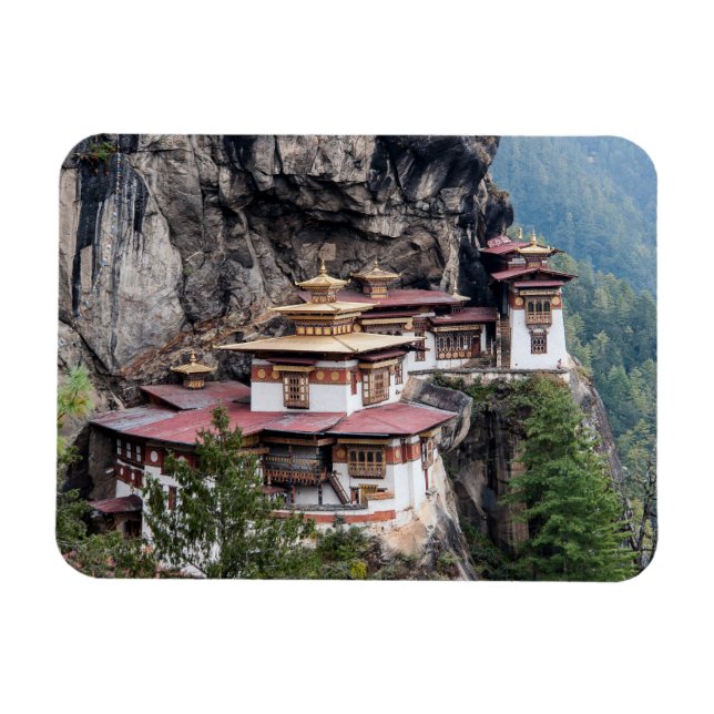 Magnet Flexible Paro Taktsang : Le monastère du nid de tigre - Bho (Horizontal)