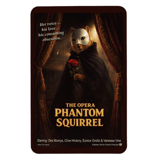 Magnet Flexible Parodie de l'Opéra Fantôme Écureuil (Vertical)