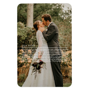 Magnet Flexible Paroles de notre chanson de mariage Photo