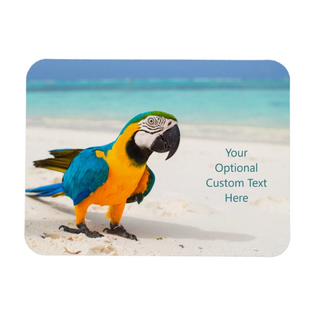 Magnet Flexible Parrot de plage de texte personnalisé (Horizontal)