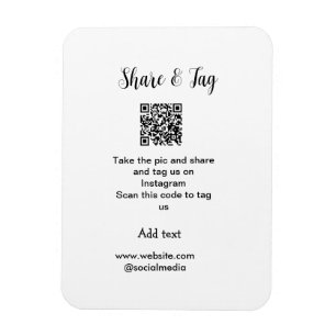 Magnet Flexible Partager et marquer sur Instagram scan QR ajouter 